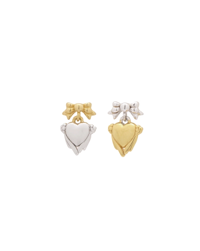 Two-Toned Bow Earrings | S-kin Studio Jewelry