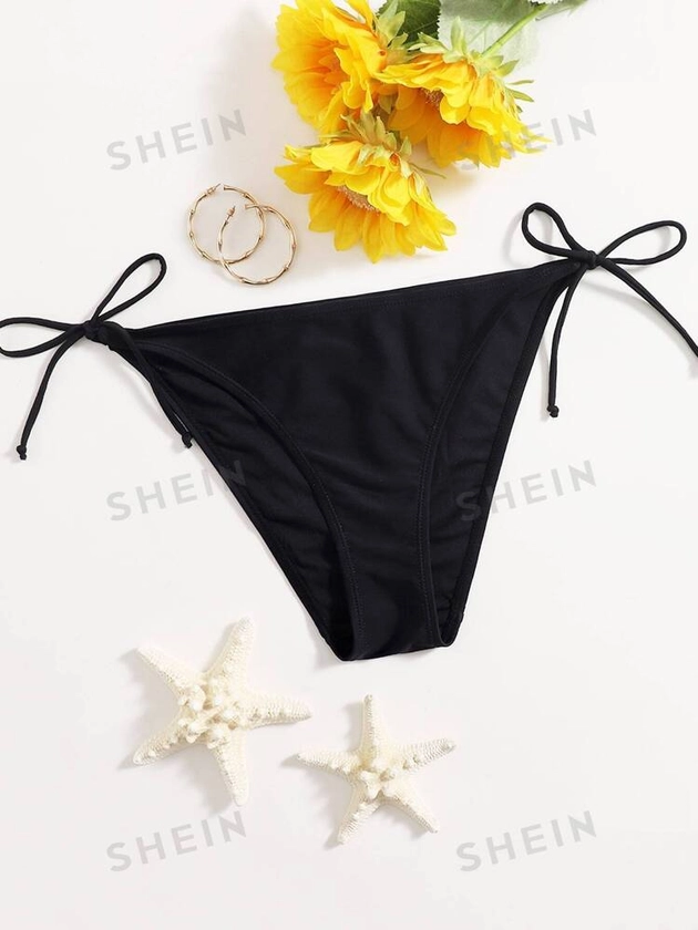 SHEIN Swim Summer Beach Tie Side Bikini Panty