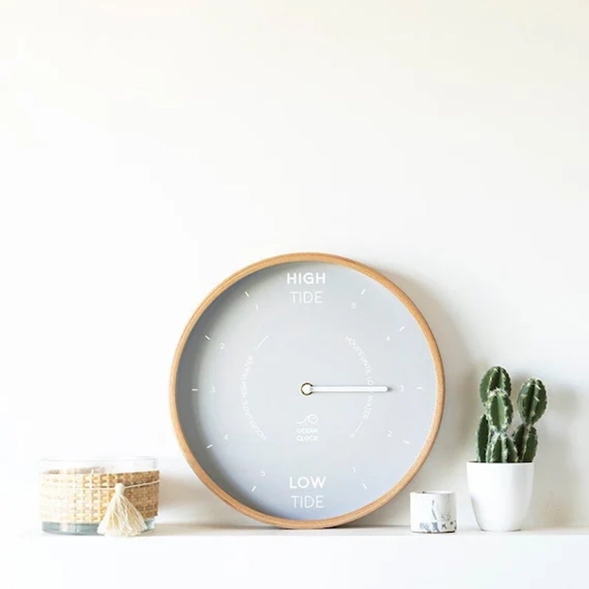 Grey wood Tide Clock CUSTOM