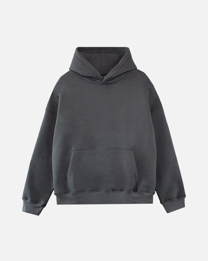 Drop Shoulder Hoodie - Charcoal