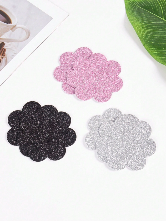 Plus 3 Pairs Flower Shaped Nipple Cover