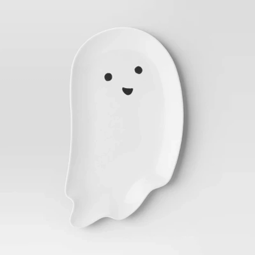 10.5" Halloween Melamine Figural Ghost Appetizer Plate White - Hyde & EEK! Boutique™