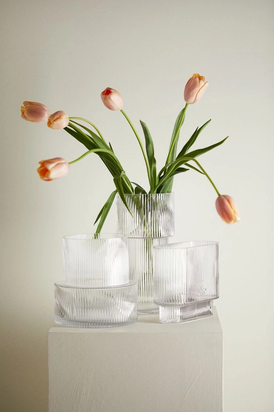 Large Glass Vase - Transparent - Home All | H&M US