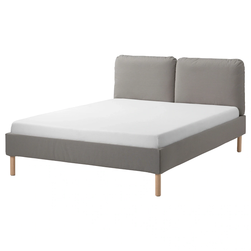 SAGESUND Upholstered bed frame - Diseröd brown Queen