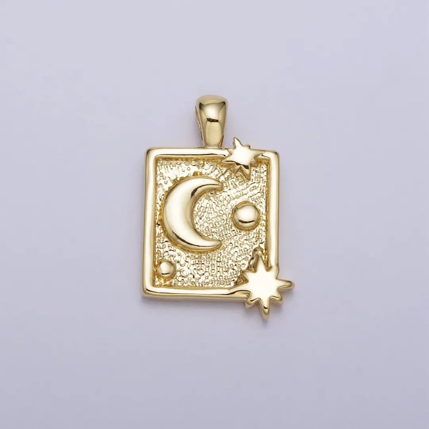 Mini Crescent Moon Charm Dangle Charm Celestial Pendant Minimalist Jewelry Inspired Gold Tag Moon Charm Aa090 - Etsy