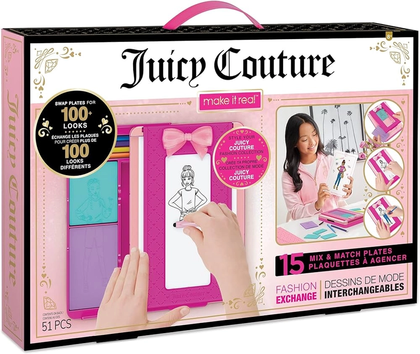 Make It Real Juicy Couture Fashion Exchange - Fashion Design Kit for Kids - Art Set with Scratch Plates, Stickers, Coloured Pencils & More - Gifts For Girls : Amazon.co.uk: Toys & Games
