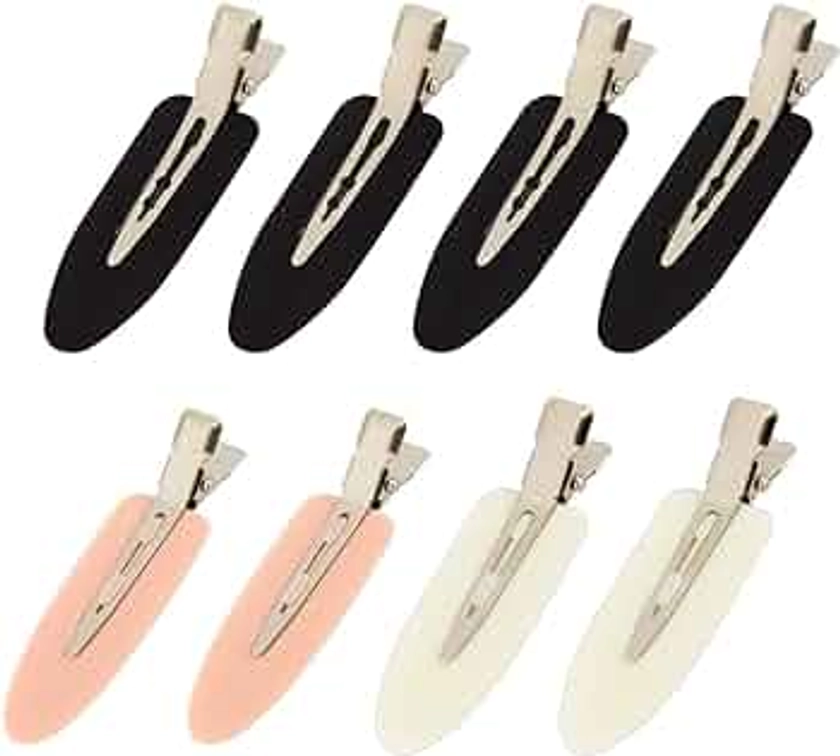 8Pcs No Bend No Crease Hair Clips- Styling Duck Bill Clips Alligator Hair Barrettes for Styling Sectioning for Salon Hairstyle Hairdressing Bangs Waves Woman Girl Makeup Application