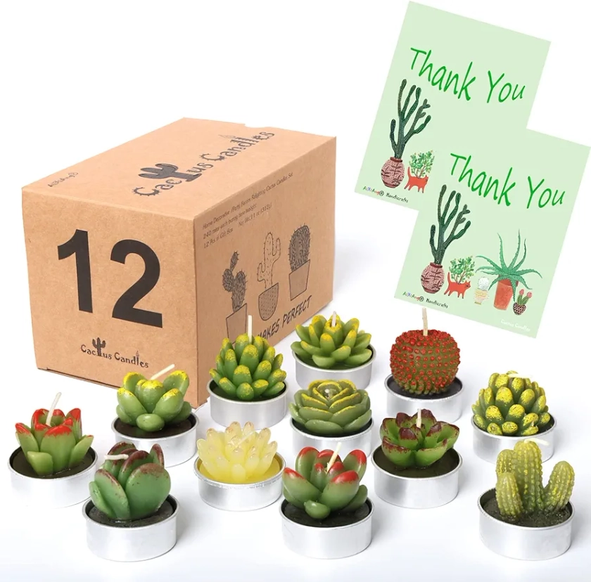 AIXIANG 12Pcs Cactus Candles Succulent Candles, Wedding Party Favors for Guests, Bridal Shower Candles Favors, Housewarming Favor, Baby Succulents Favors Baby Shower, Christmas Gifts