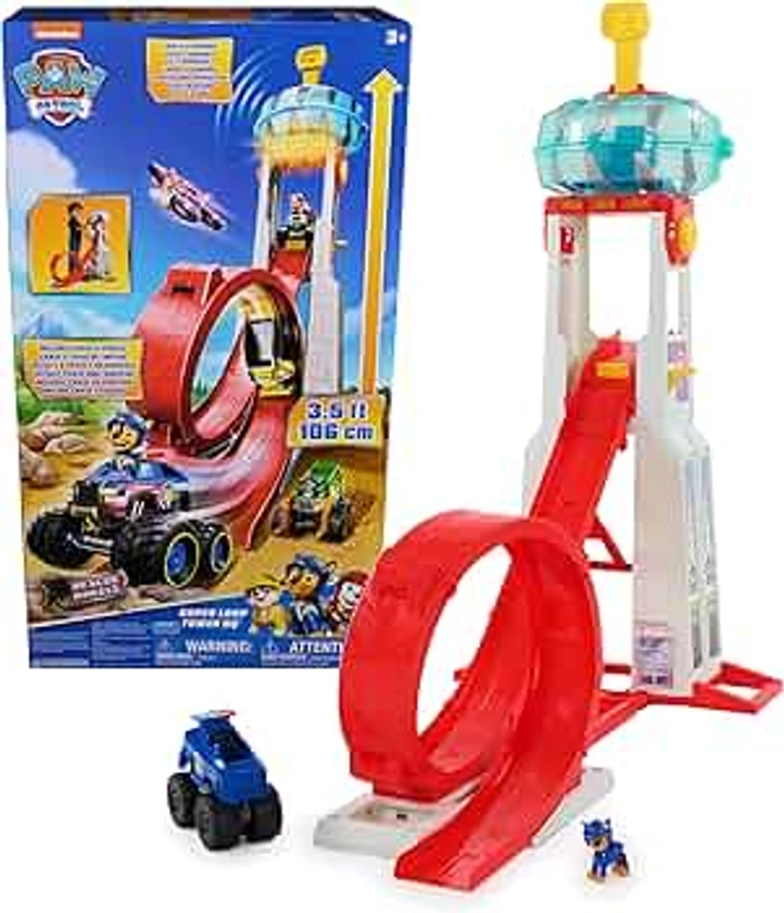 Paw Patrol: Rescue Wheels Super Loop Tower HQ, with Light, Sound, Vehicle Launcher, Chase Action Figure and Toy Truck, Kids’ Toys for Boys and Girls Aged 3+