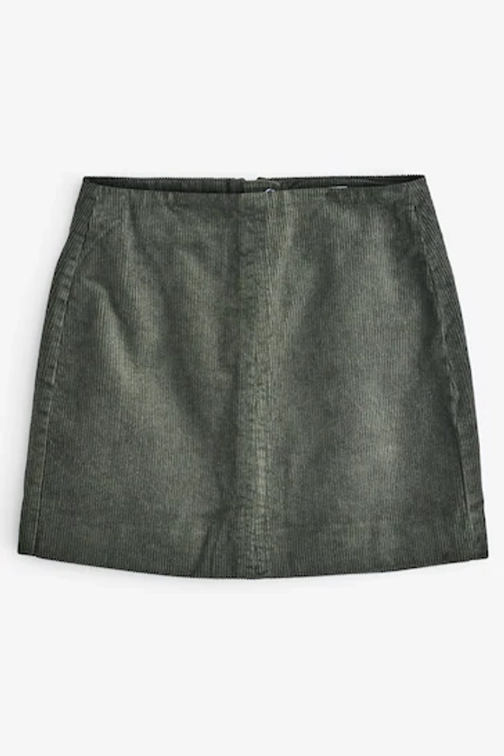 Green Cord Mini Skirt