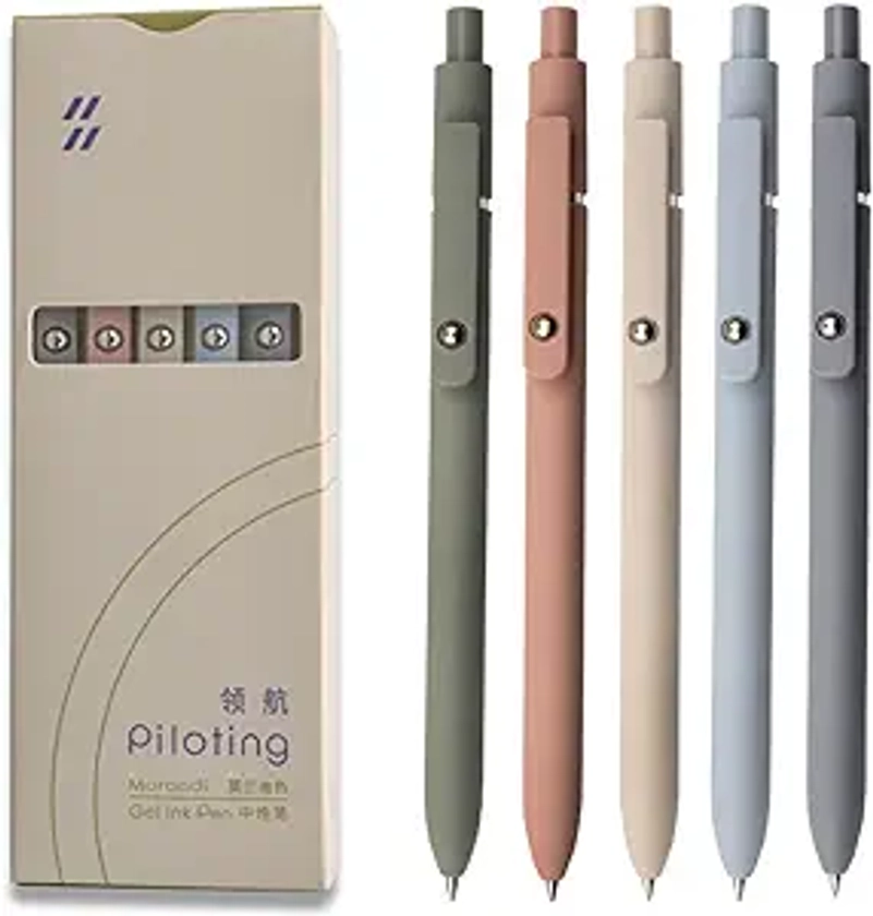 Amazon.com: UIXJODO Gel Pens, 5 Pcs 0.5mm Black Ink Pens Fine Point Smooth Writing Pens, High-End Series Pens for Journaling Note Taking, Cute Office School Supplies Gifts for Women Men (Morandi) : Office Products