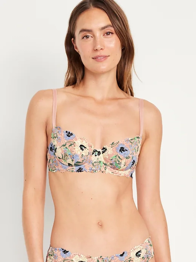 Lace Underwire Balconette Bra