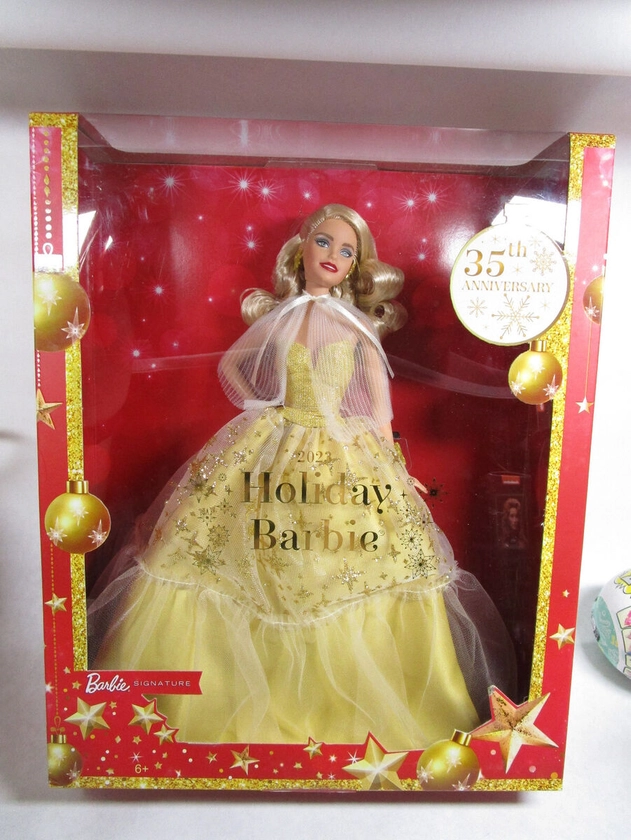 Barbie Holiday 2023 Doll Signature Collector Golden Gown Blonde Hair Gift New
