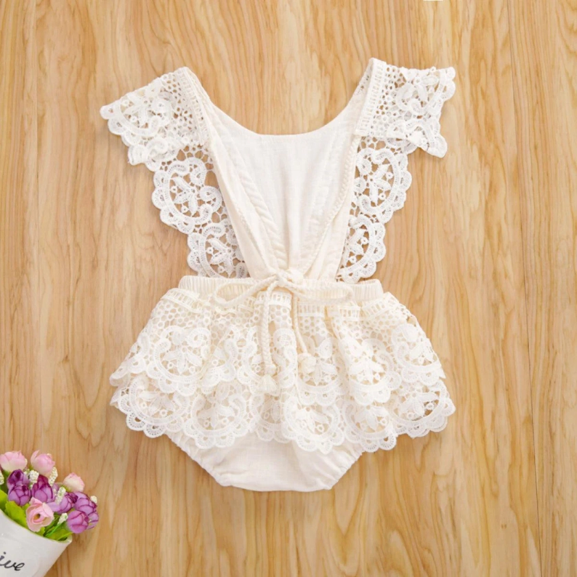 Princess Laced Open Back V Suit - Shop Online at Belle Baby