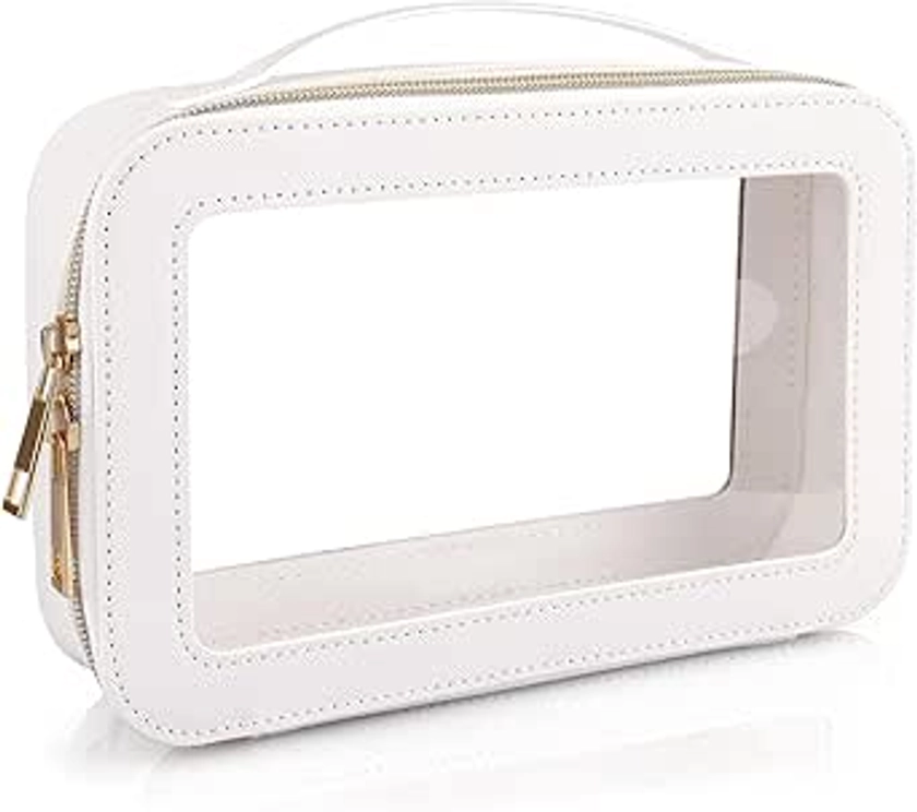 Amazon.com: YAASHEEN Clear Makeup Bag Clear Cosmetic Bag Large Toiletry Bag With Zipper Double Sided Travel Makeup Bag For Women Waterproof Clear Toiletry Bag (Medium) White : Beauty & Personal Care