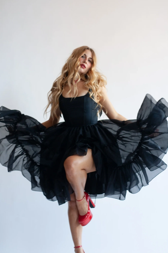 The Siena Dress in Black Swan