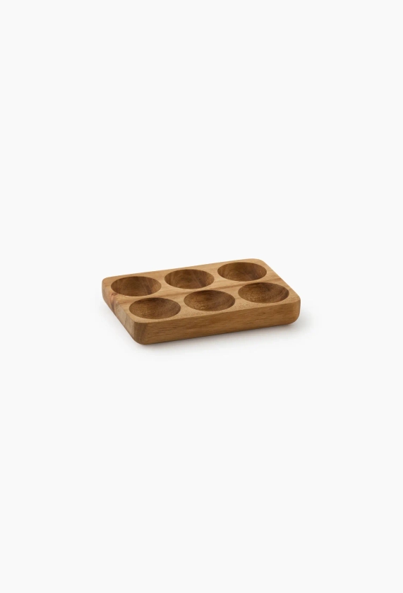 Range oeufs, bois d acacia BEIGE CLAIR Monoprix Maison