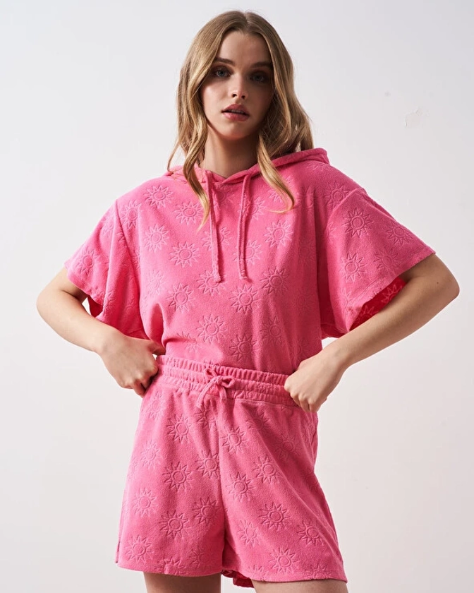 Short coton éponge ashley Flamingo | Absolut Cashmere