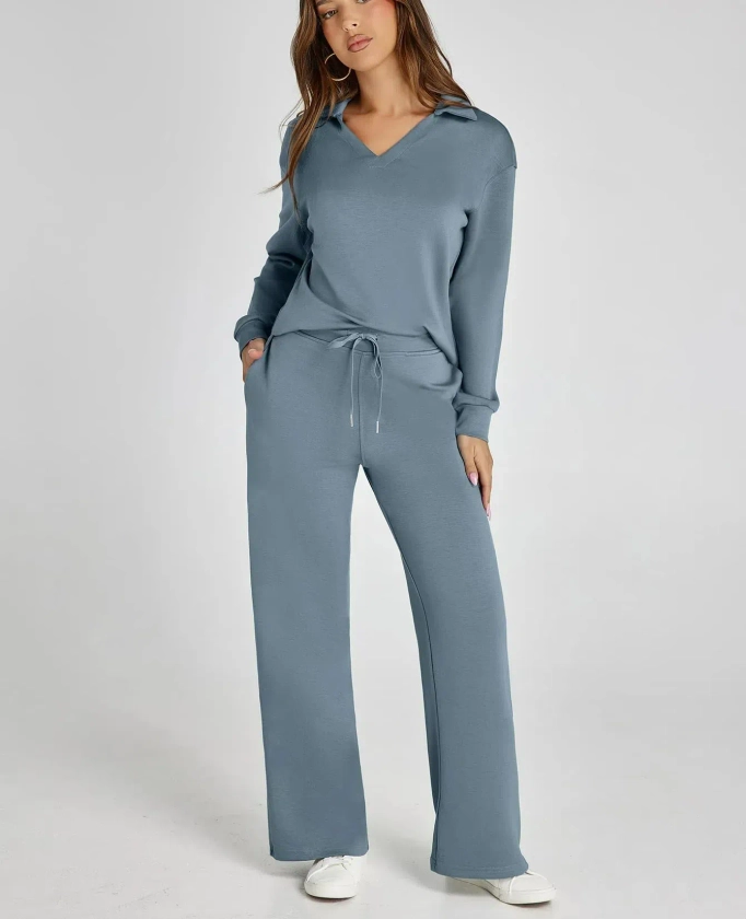 Women&#039;s 2 Piece Sets Outfits Casual Long Sleeve Sweatsuits Sets (🔥Same as in the video)