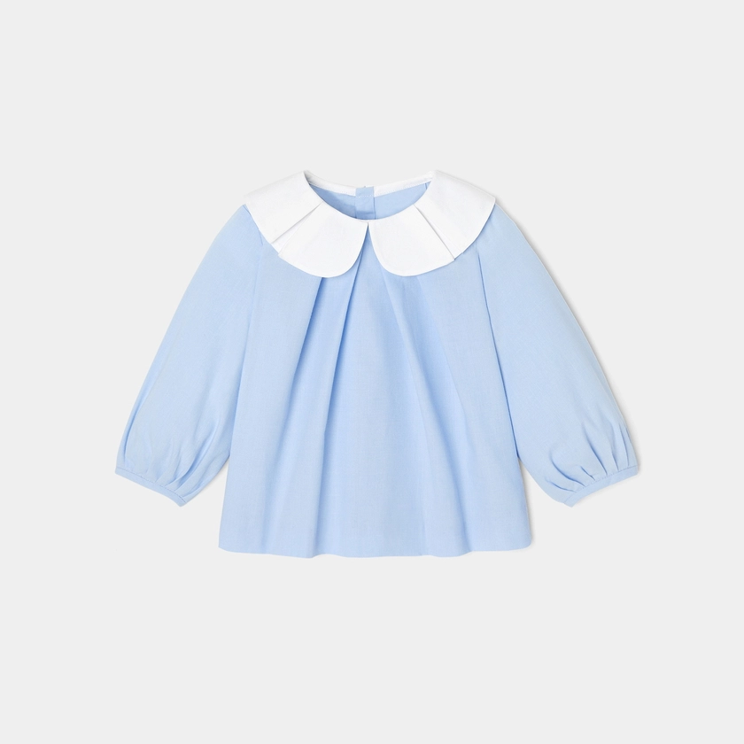 Blouse bébé fille en fil à fil de coton