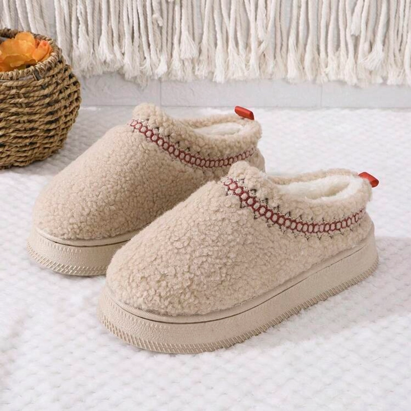 Women'S Boot Short Ankle Platform Heighten Fleece Lined Snow Slipper Classic Anti-Slip Outdoor