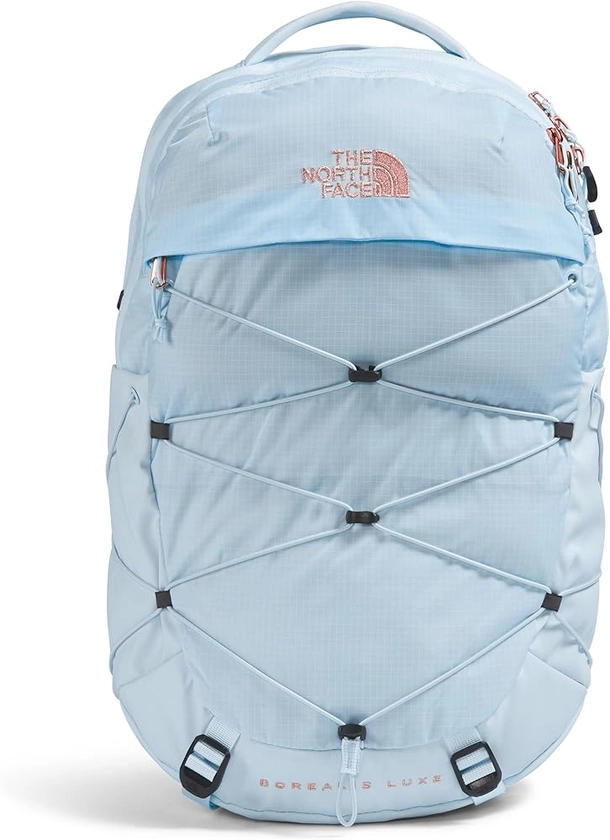 THE NORTH FACE Women's Borealis Luxe Commuter Laptop Backpack, Barely Blue/Burnt Coral Metallic, One Size