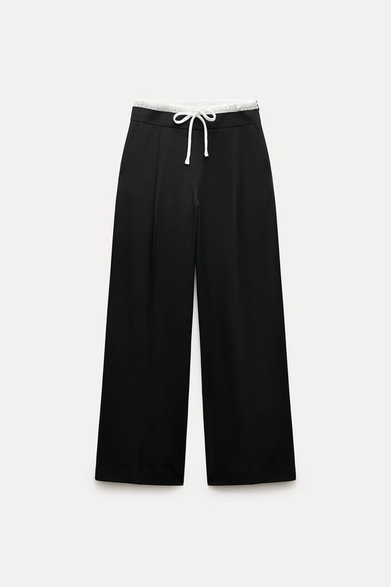 PANTALON LARGE À TAILLE DOUBLE