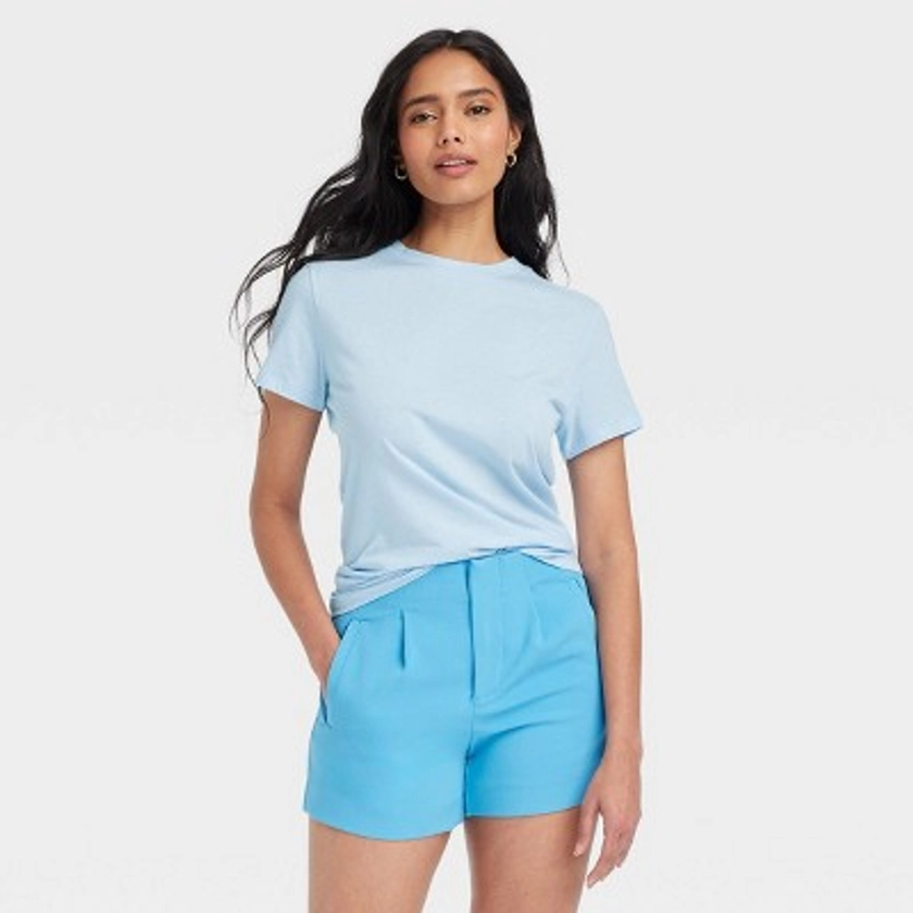 Women's Short Sleeve T-Shirt - A New Day™ Light Blue S