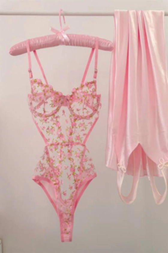Barbie Floral Pink Balenli Bodysuit | e d d e