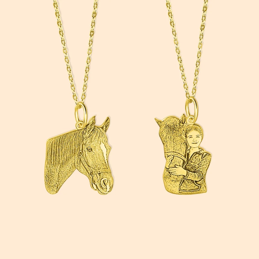 Personalised Horse Portrait Photo Necklace Jewellery Gift For Horse Lovers - CALLIE