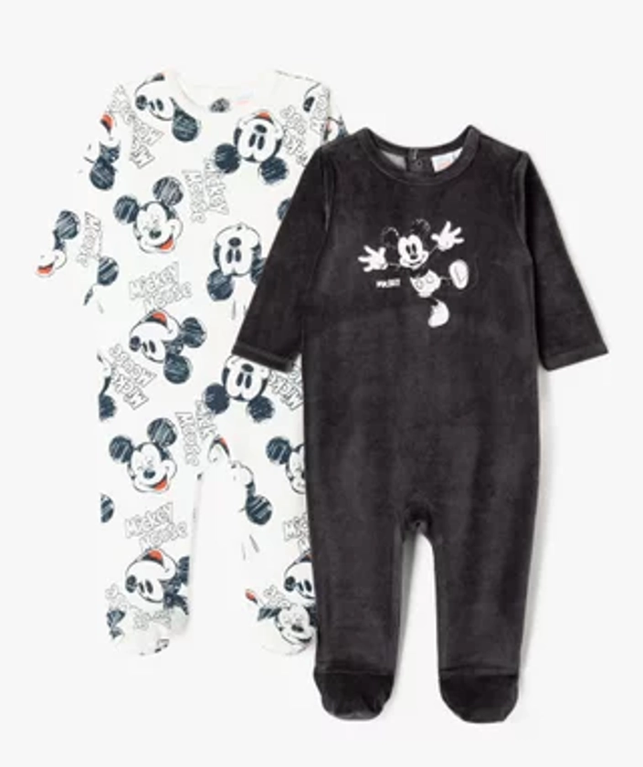 Pyjama velours avec motifs Mickey Mouse bébé garçon (lot de 2) - Disney Baby