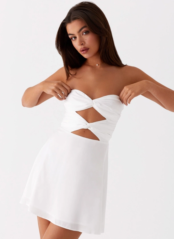 Taga Twist Mini Dress - White