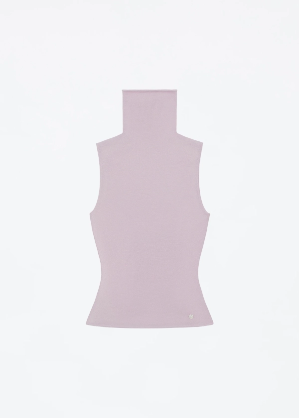 Turtleneck Sleeveless Knit in Pink Jasmine - Tank Air