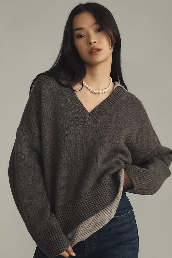 Maeve Layered Polo Sweater