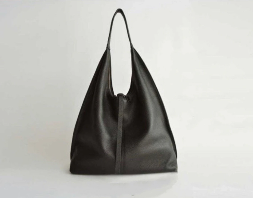 Genuine Cowhide Leather Hobo Shoulder Bag, Large Hobo Bag, Slouchy Leather Hobo Bag, Leather Shoulder Bag, Black Hobo Bag - Etsy Australia