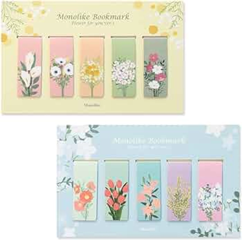 Monolike Magnetic Bookmarks Flower for You ver.1 + ver.2, 10 Pieces