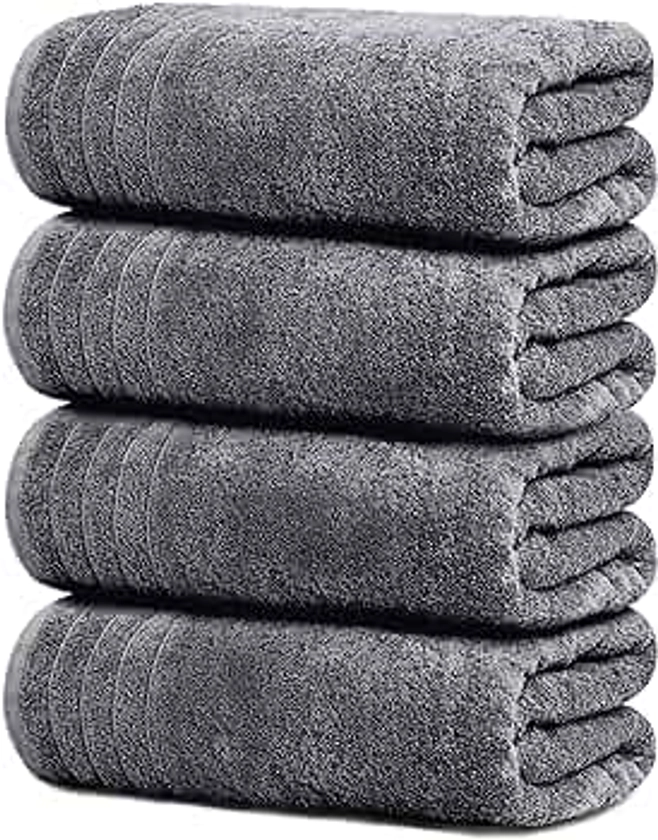 Tens Towels Extra Large Bath Towels 30 x 60 Inches, 100% Cotton, Larger & Lighter, Quicker to Dry, Lighter Weight, Super Soft and Absorbent, Perfect Bathroom Towels