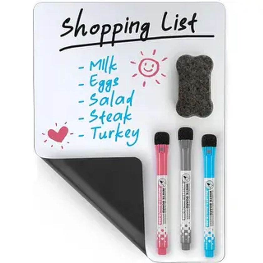 Zulay Kitchen 12x8" Magnetic Whiteboard for Fridge | Overstock.com Shopping - The Best Deals on Bowls & Colanders | 43627275