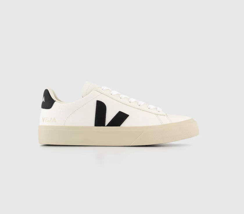 VEJA Campo Trainers White Black Leather F - Women's Trainers
