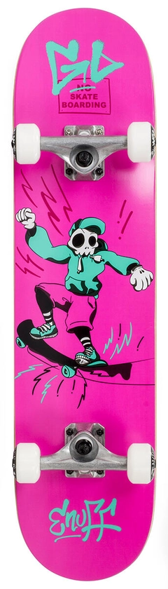 Skate Enuff Skully 7.25"x29.5" Rose/Blanc