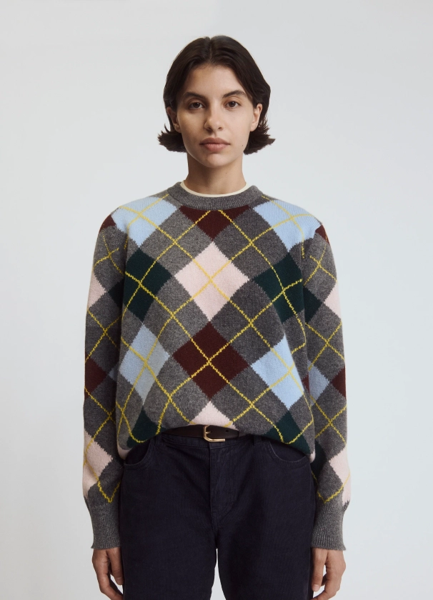 Ava Argyle Crewneck in Multi