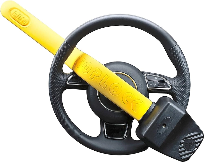 Stoplock Pro Elite Car Steering Wheel Lock HG 150-00 - Safe Secure Heavy Duty Anti-Theft Bar - Universal Fit - Includes 2 Keys and Carry Bag, Black/Yellow, 1 Unit : Amazon.co.uk: DIY & Tools
