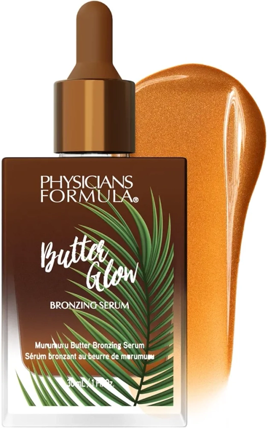 Physicians Formula Butter Glow Bronzing Serum, Soin Nourrissant Bronzer Liquide pour un Teint Rayonnant et Ensoleillé, Enrichi d'un Mélange de Beurres de Murumuru, Cupuaçu et Tucuma, Sunkissed Glow