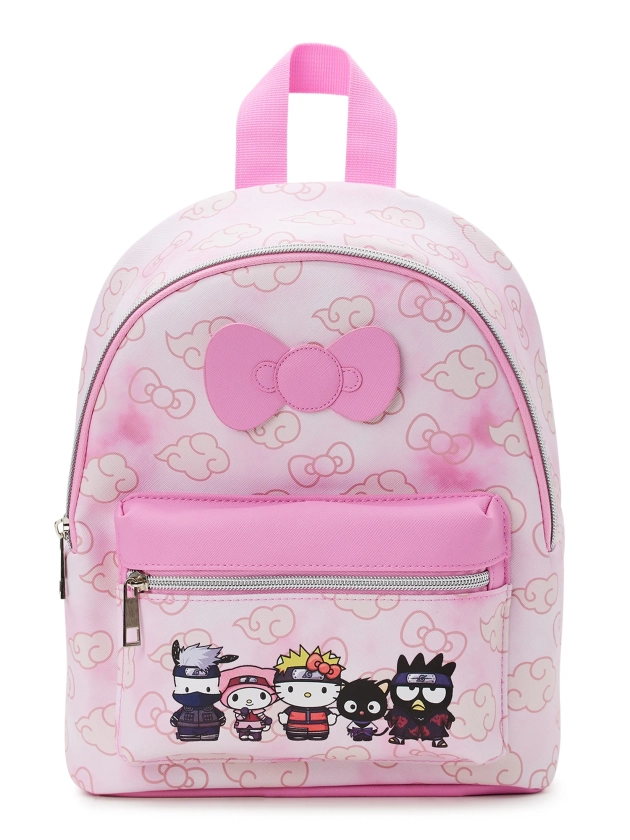 Naruto Shippuden x Sanrio Hello Kitty Women's Graphic Mini Backpack, Pink