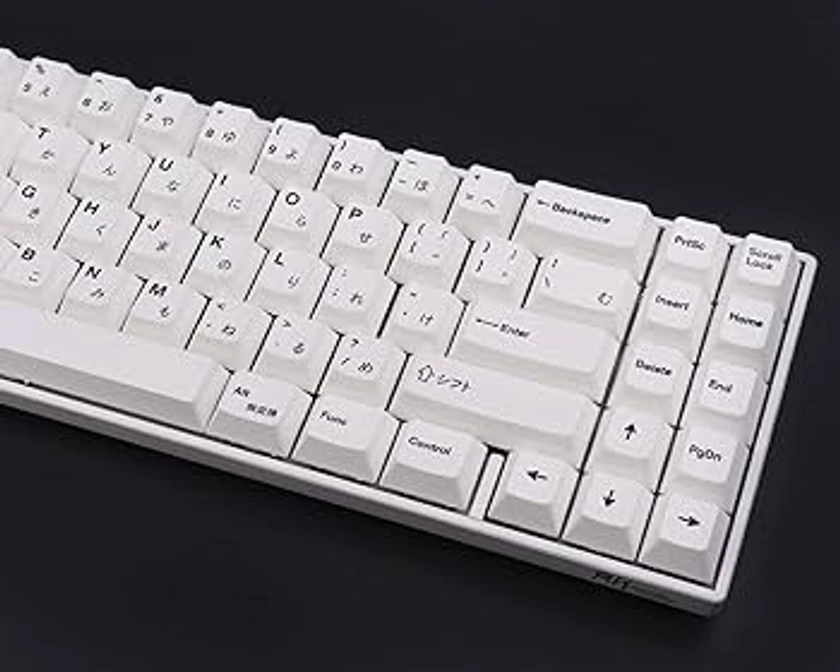 Gliging PBT 135 Keys Cherry Profile DYE-Sub Japanese Keycap Minimalist White Theme Suitable for MX Cherry Mechanical Keyboard