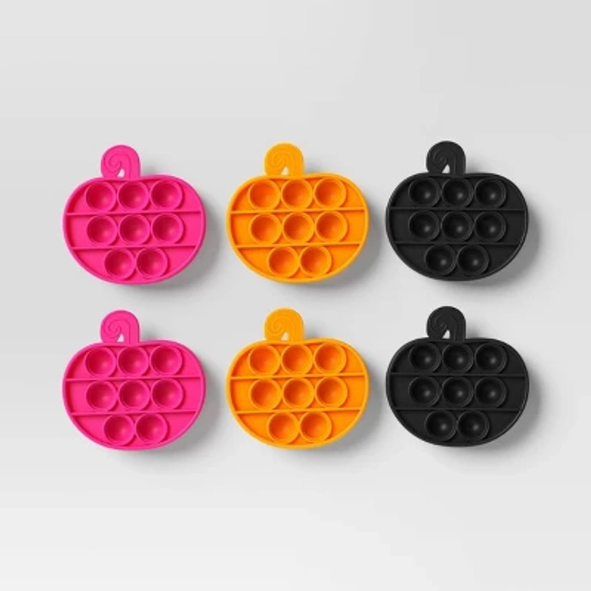 6ct Halloween Party Favors Mini Push Pop Pumpkins: Silicone, Kids 3+ - Hyde & EEK! Boutique™