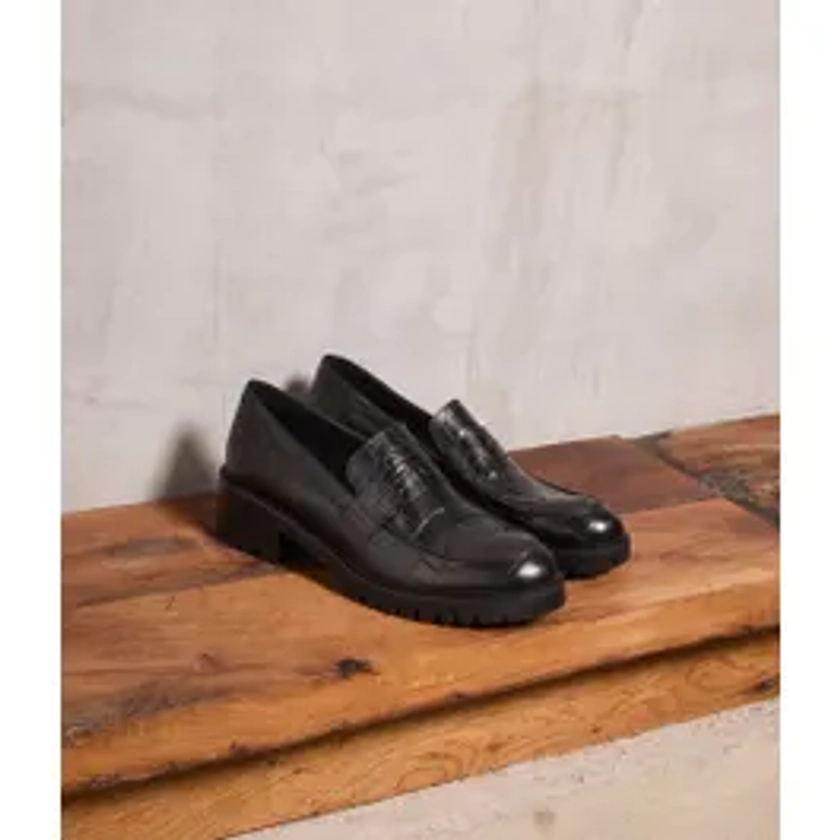 Mocassins croco noirs Aubree