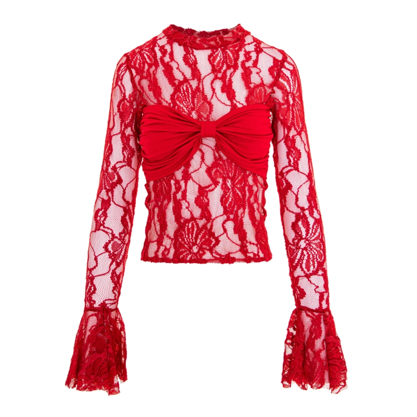 Ary Lace Top Red
