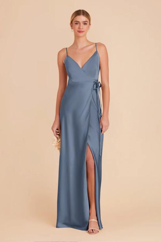 Cindy Matte Satin Dress - French Blue