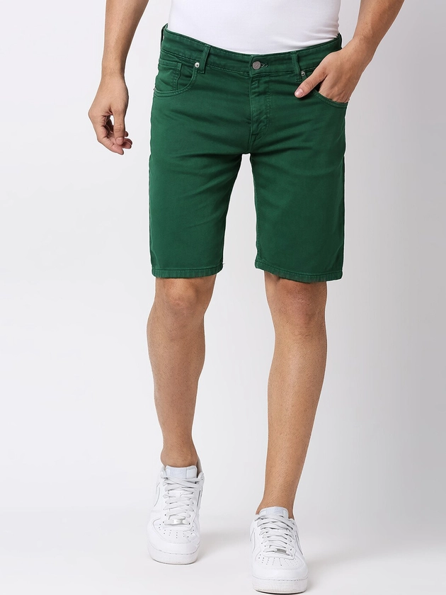 Pepe Jeans Men Green Skinny Fit Chino Shorts